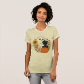 Adorable Ghost and Black Cat Fall Cute Halloween  Tシャツ (正面フル)