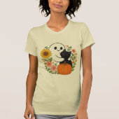 Adorable Ghost and Black Cat Fall Cute Halloween  Tシャツ (正面)