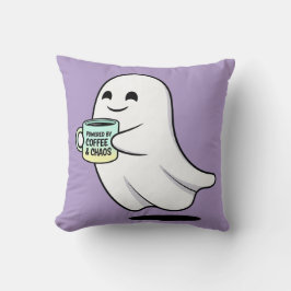 Adorable Ghost Cute Halloween Illustration クッション
