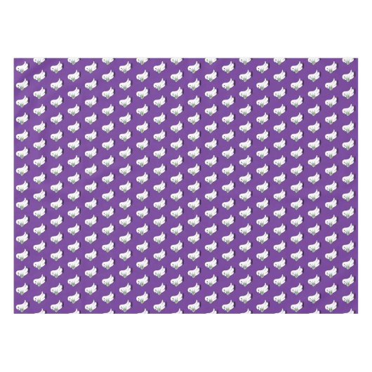 Adorable Ghost Cute Halloween Illustration テーブルクロス (正面(横))