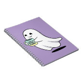 Adorable Ghost Cute Halloween Illustration ノートブック (右側)