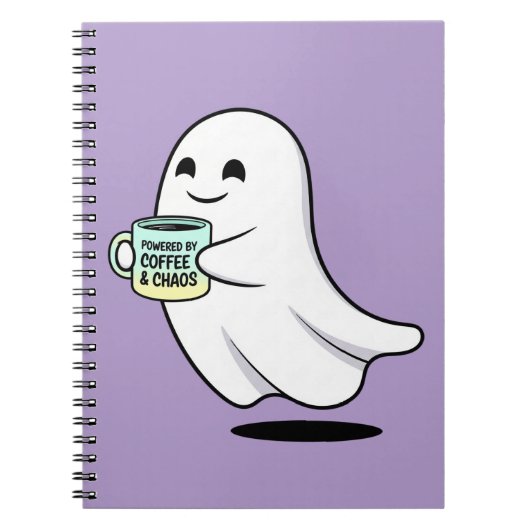 Adorable Ghost Cute Halloween Illustration ノートブック (正面)
