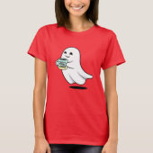 Adorable Ghost Cute Halloween Illustration Tシャツ (正面)
