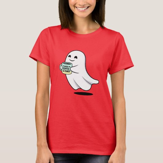 Adorable Ghost Cute Halloween Illustration Tシャツ (正面)