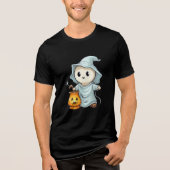 Adorable Ghost with Pumpkin Lantern トライブレンドＴシャツ (正面)
