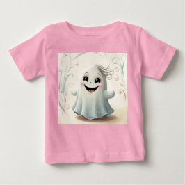 Adorable Ghostly Friend Halloween Design ベビーTシャツ