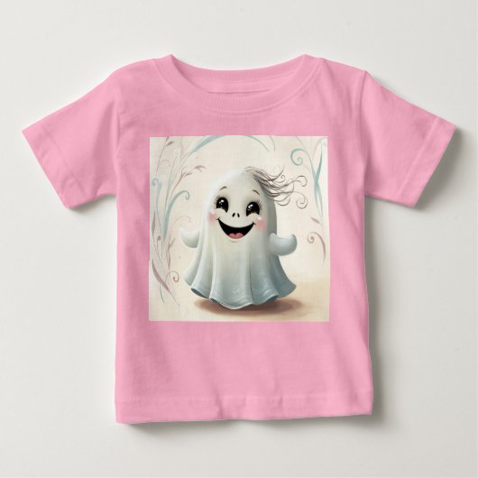 Adorable Ghostly Friend Halloween Design ベビーTシャツ (正面)