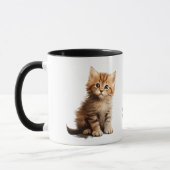 ​Adorable Ginger Kitten "Stay Pawsitive" Two-Tone  マグカップ (左)