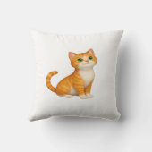 Adorable Ginger Kitten Throw Pillow クッション (裏面)
