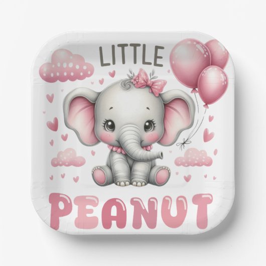 Adorable Girl Little Peanut Paper Plate ペーパープレート (正面)