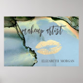 Adorable Glittery Lips,Makeup Alcohol ink ポスター (正面)