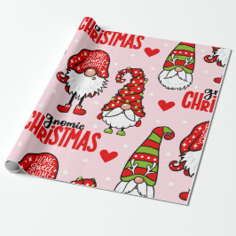 Adorable Gnome Gnomie Christmas Holiday Pattern ラッピングペーパー