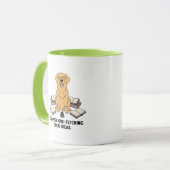 Adorable Golden Retriever Author Cartoon Design マグカップ (正面左)