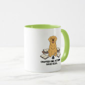 Adorable Golden Retriever Author Cartoon Design マグカップ (正面右)