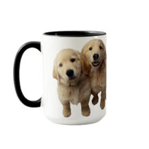 “Adorable Golden Retriever Puppies Mug**
