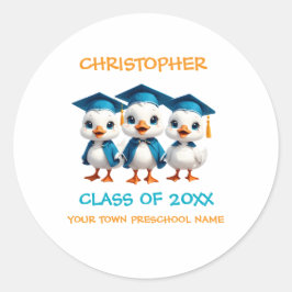 Adorable Goose Pre K Preschool ラウンドシール