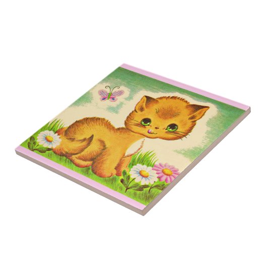 adorable green-eyed kitten タイル (側面)