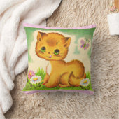adorable green-eyed kitten print クッション (ブランケット)