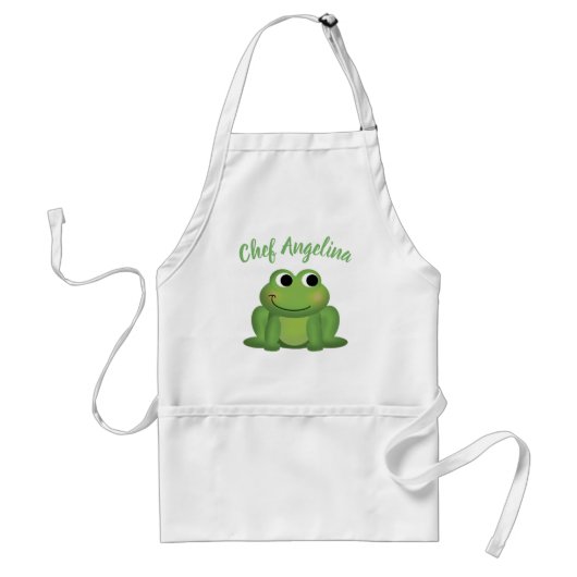Adorable Green Frog Personalized スタンダードエプロン (正面)