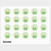 Adorable Green Frog Personalized Birthday Sticker ラウンドシール (シート)
