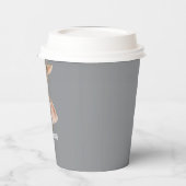 Adorable Grey & Pink Bunny Birthday Cup 紙コップ (左)