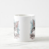 Adorable Grey Tabby Kitten Cartoon コーヒーマグカップ (中央)