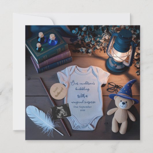 Adorable  Halloween  pregnancy announcement 招待状 (正面)