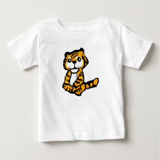 Adorable Hand-Drawn Baby Tiger Cartoon Kids T-Shir ベビーTシャツ