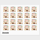 Adorable Happy Birthday Cute Cake & Bear スクエアシール (シート)