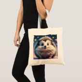 Adorable Hedgehog with stars and  hearts  トートバッグ (正面(商品))