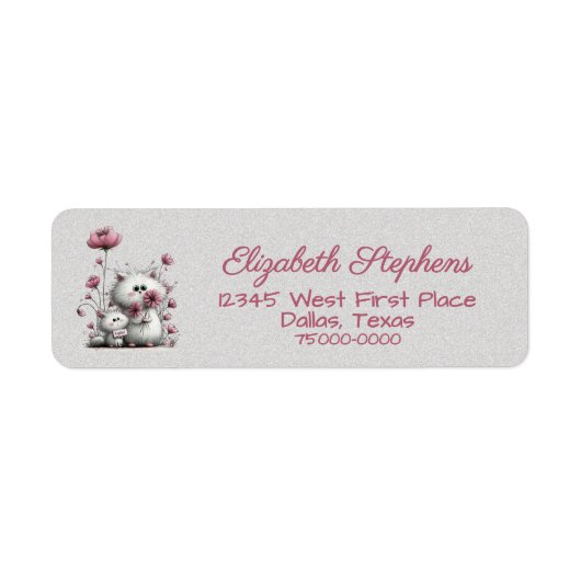 Adorable Hello Cats Address Label ラベル (正面)