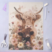 Adorable Highland Cow Calf with Mom Decoupage 薄葉紙 (クラフト)