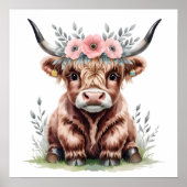 Adorable highland cow print.   ポスター (正面)