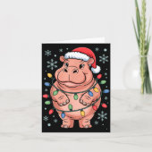 Adorable Hip Wrapped Christmas Light Santa Hat Win カード (正面)