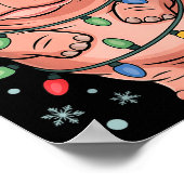 Adorable Hip Wrapped Christmas Light Santa Hat Win ポスター (角)