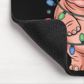 Adorable Hip Wrapped Christmas Light Santa Hat Win マウスパッド (コーナー)