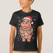 Adorable Hip Wrapped Christmas Light Santa Hat Win Tシャツ (正面)