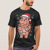 Adorable Hip Wrapped Christmas Light Santa Hat Win Tシャツ (正面)