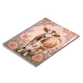 Adorable Jersey Cow Pink Floral ノートブック (左側)
