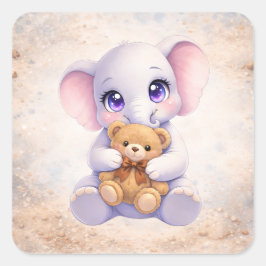 Adorable Kawaii Animal Sticker スクエアシール