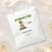 Adorable Kawaii Baby Dinosaur Hatching フェイバーバッグ (クリップ留めされた状態)