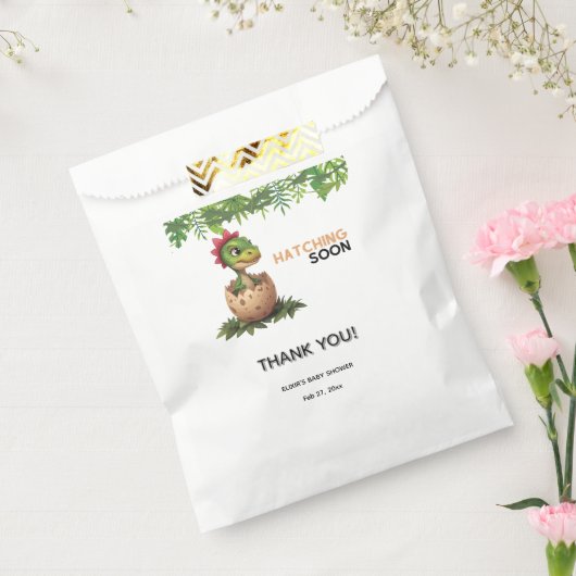 Adorable Kawaii Baby Dinosaur Hatching フェイバーバッグ (封をした状態)