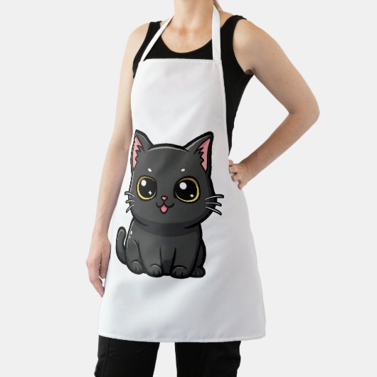 Adorable Kawaii Black Cat エプロン (インサイチュ)