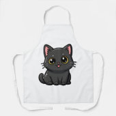 Adorable Kawaii Black Cat エプロン (正面)