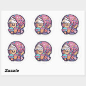 Adorable Kawaii Candy Cupcake Sticker | Sweet ラウンドシール (シート)