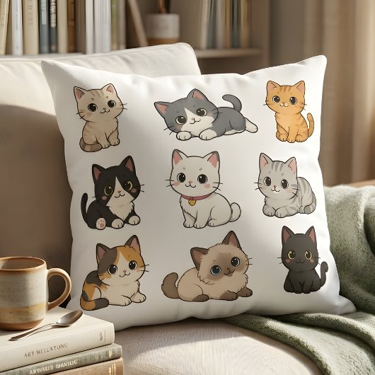 Adorable Kawaii Cat Kittens Decorative  クッション
