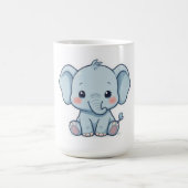 Adorable Kawaii Chibi Baby Elephant コーヒーマグカップ (中央)