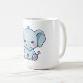 Adorable Kawaii Chibi Baby Elephant コーヒーマグカップ (正面右)