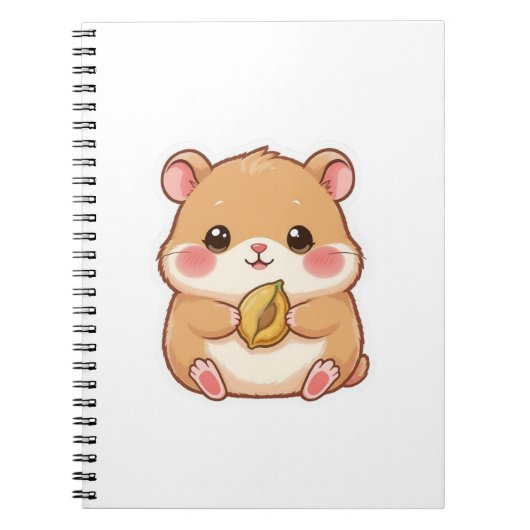 Adorable Kawaii Chibi Hamster ノートブック (正面)