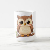Adorable Kawaii Chibi Owl  コーヒーマグカップ (中央)